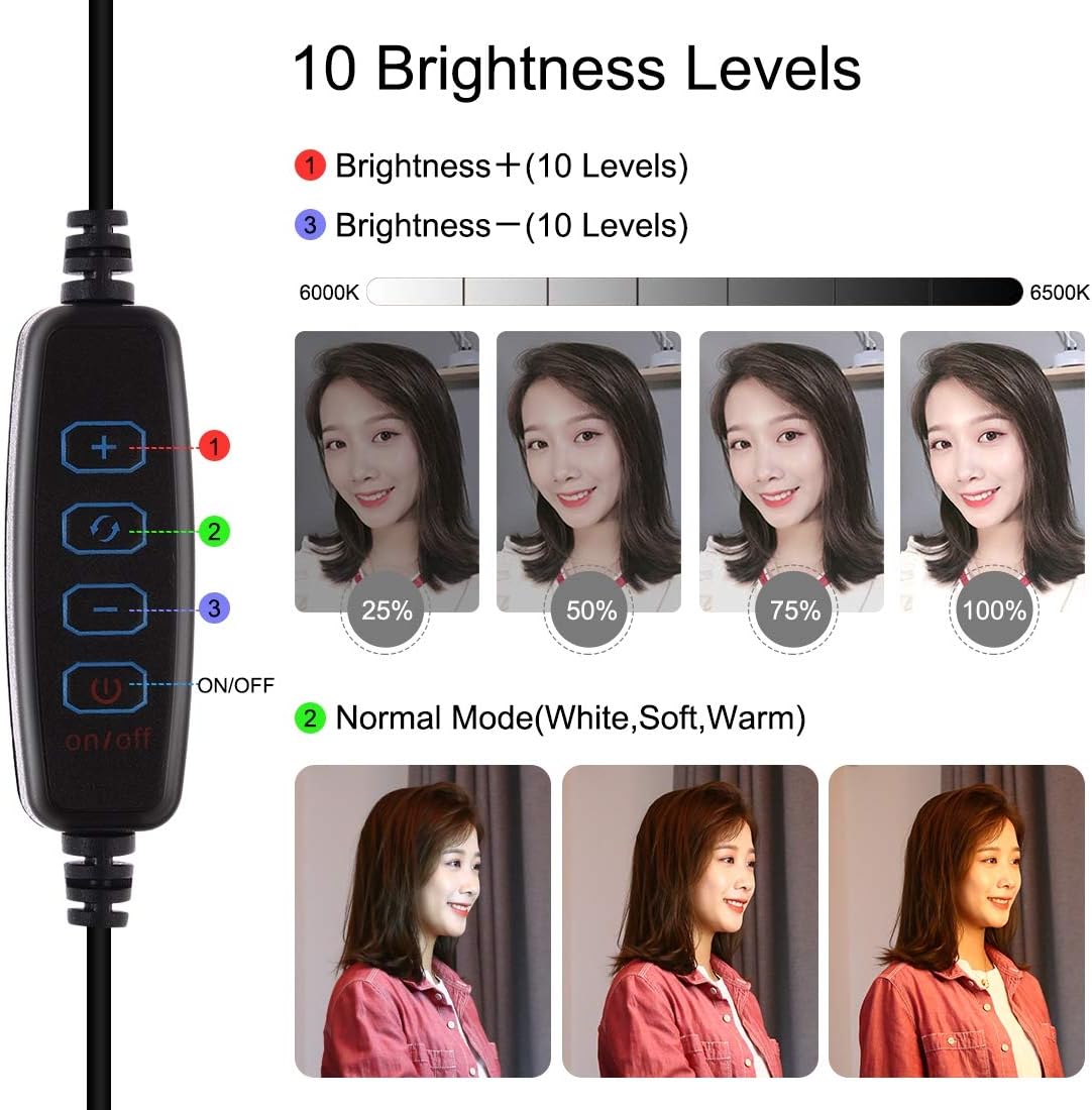 LAMPADA ANELLO LUMINOSO A LUCE LED PER TIK TOK RING LIGHT 10 PROFESSIONALE 26 CM