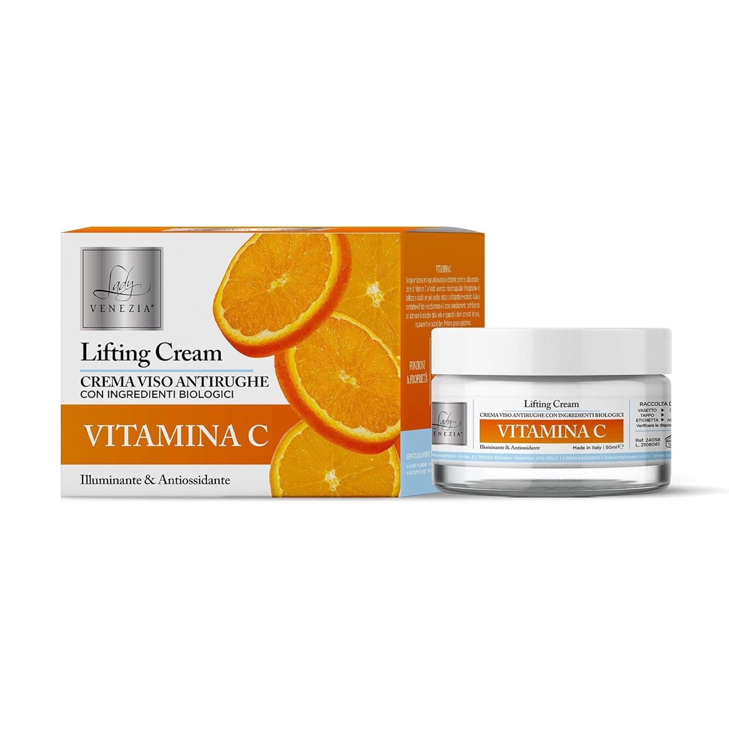 LADY VENEZIA Crema Viso Antirughe Vitamina C con Ingredienti Biologici - 50 ml