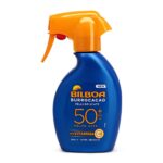 Bilboa Burrocacao Spray Solare Trigger SPF 50+, Protezione Solare Molto Alta per Pelli Sensibili, Formula con Vitamina C, Idrata, Nutre e Protegge, Dermatologicamente Testato, 250 ml